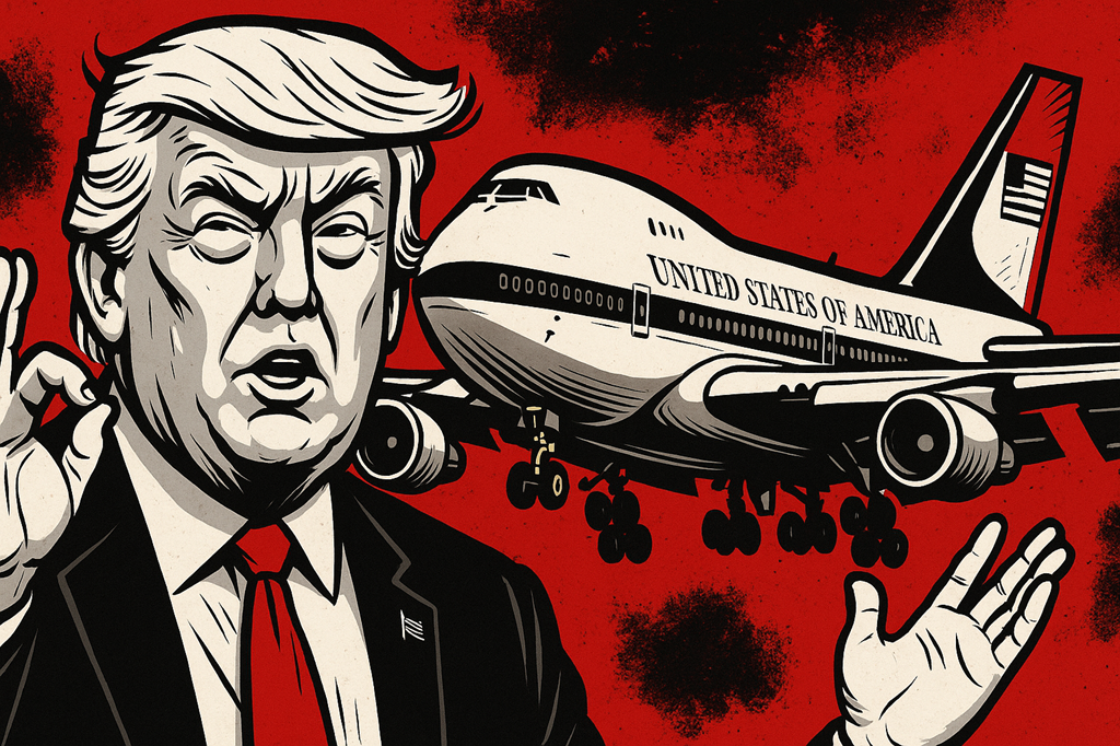 TRUMP NIMMT 400-MILLIONEN-DOLLAR-JET AUS KATAR AN: „ICH NENNE ES NICHT KORRUPTION – ICH NENNE ES LUFTGEWALT!“