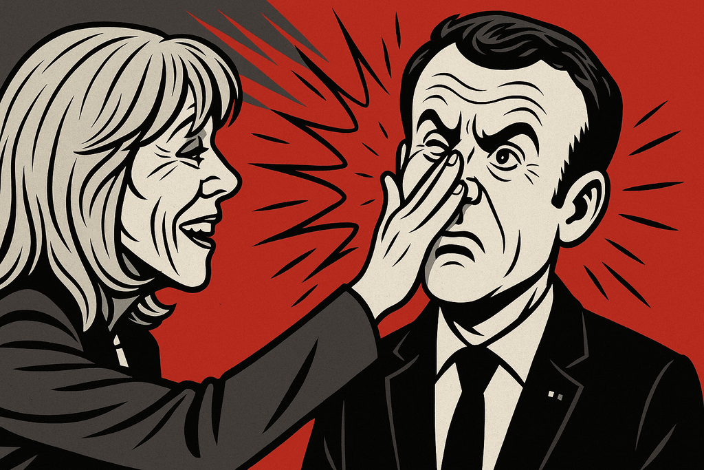 Macron bekommt eine gewischt – oder einfach nur Liebe in der Economy-Class?
