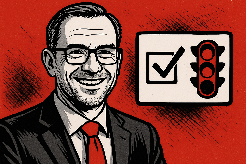 Bitte klicken Sie auf alle Ampeln, um Karsten Wildberger als Digitalminister zu bestätigen