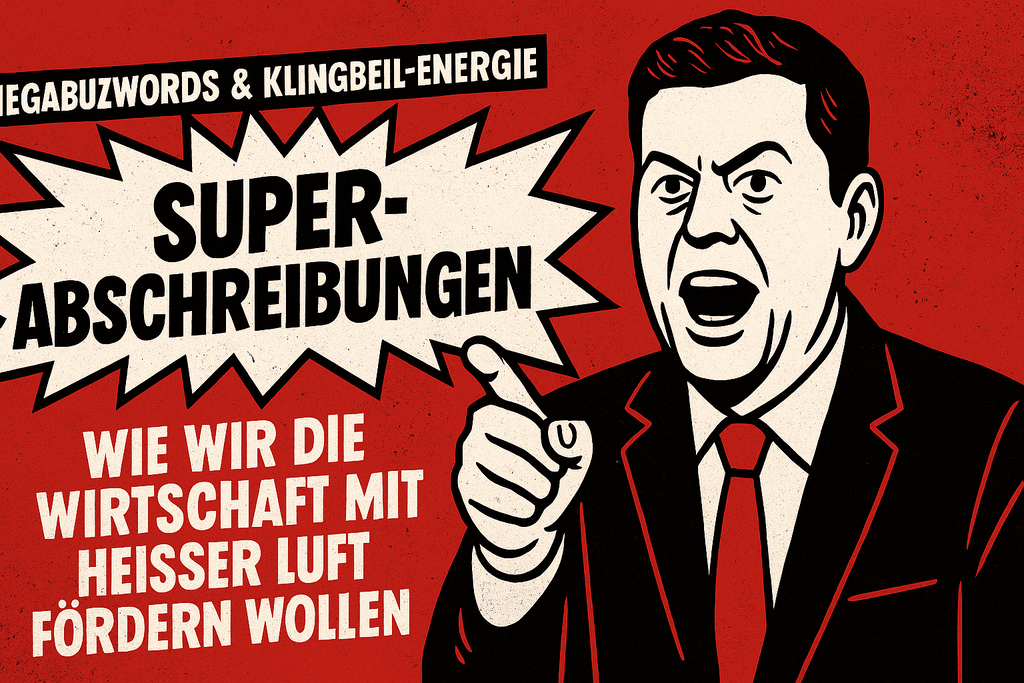 Superabschreibungen, Megabuzzwords & Klingbeil-Energie – Wie wir die Wirtschaft mit heißer Luft fördern wollen