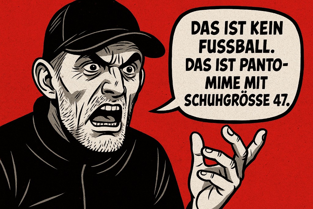 Was wir hier sehen, ist kein Fußball. Das ist Pantomime mit Schuhgröße 47.