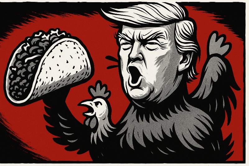 The Art of the Taco – Wie Donald Trump die Weltwirtschaft grillt (und dabei Huhn serviert)