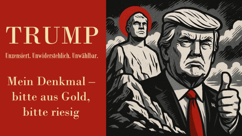 TRUMP – Unzensiert. Unwiderstehlich. Unwählbar - Mein Denkmal – bitte aus Gold, bitte riesig