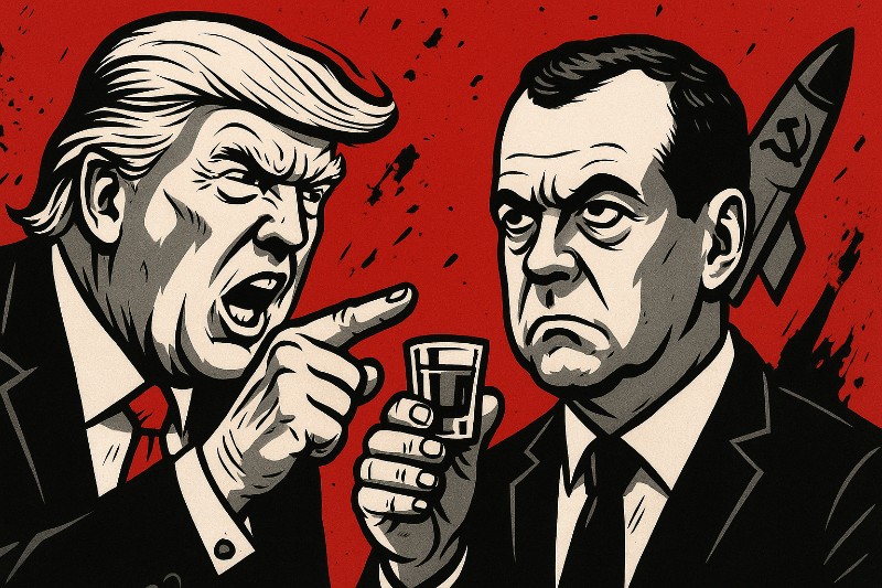 „Dima dreht durch“ – oder: Wie Dmitri Medwedew Trumps Ultimatum mit einem Wodka-Glas abwehrte