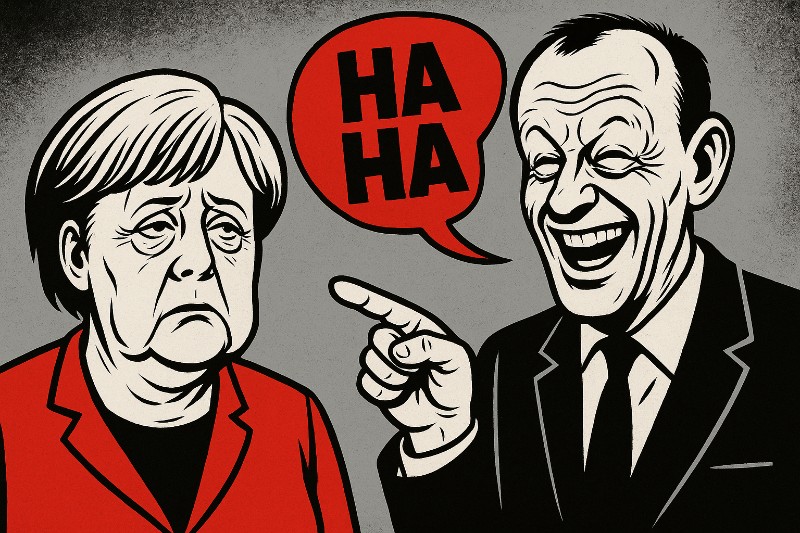 Merz gratuliert Merkel – aber bitte erst, wenn sie 130 ist