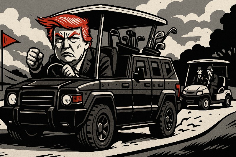 The Swing Commander – Donald Trump zwischen Handelskrieg und Handicap