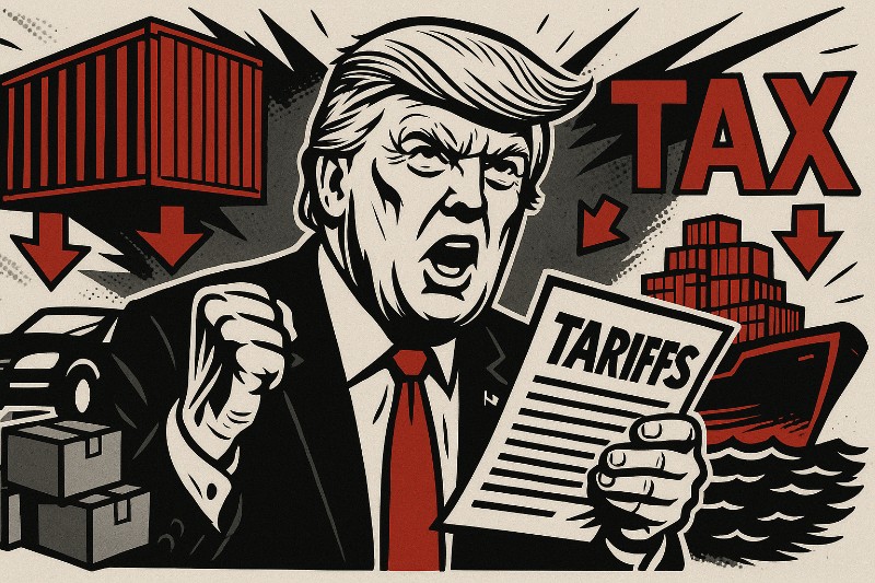 Der große Zampano des Zolls – Wie Donald Trump Amerika mit Strafzöllen rettet, während es unter ihm zusammenkracht