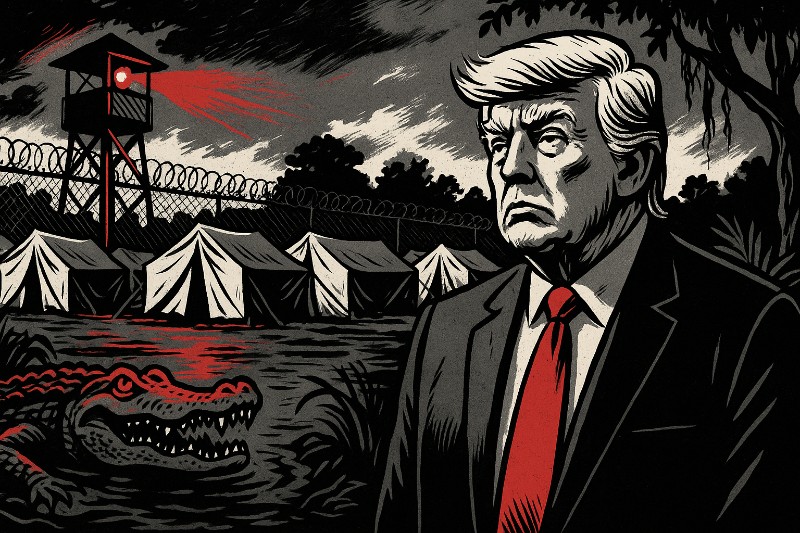 Alligator Alcatraz – Trumps Traum von Lager, Licht und Lurchen