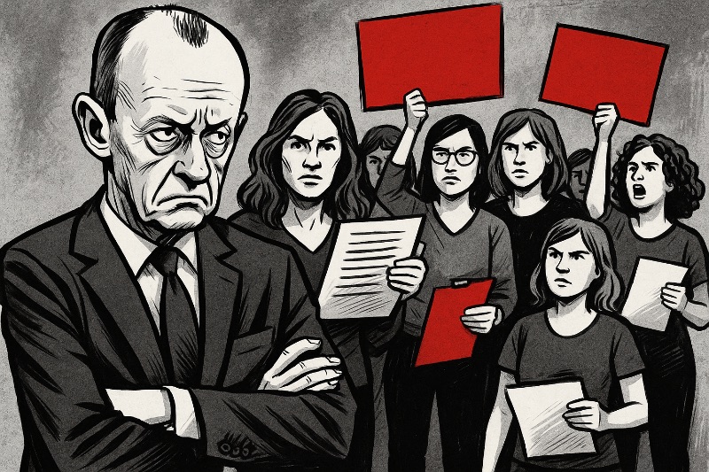 Friedrich Merz und das große Schweigen – Wenn 60 Frauen schreiben und der Kanzler lieber die Bohrmaschine anhört