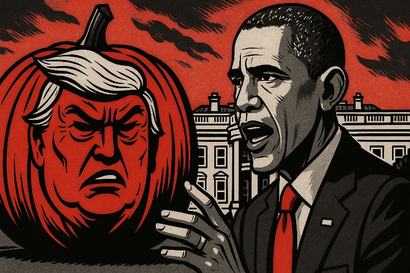 Weißes Halloween Haus – Obama gegen Trump: Wenn der Ex-Präsident den Kürbis schält