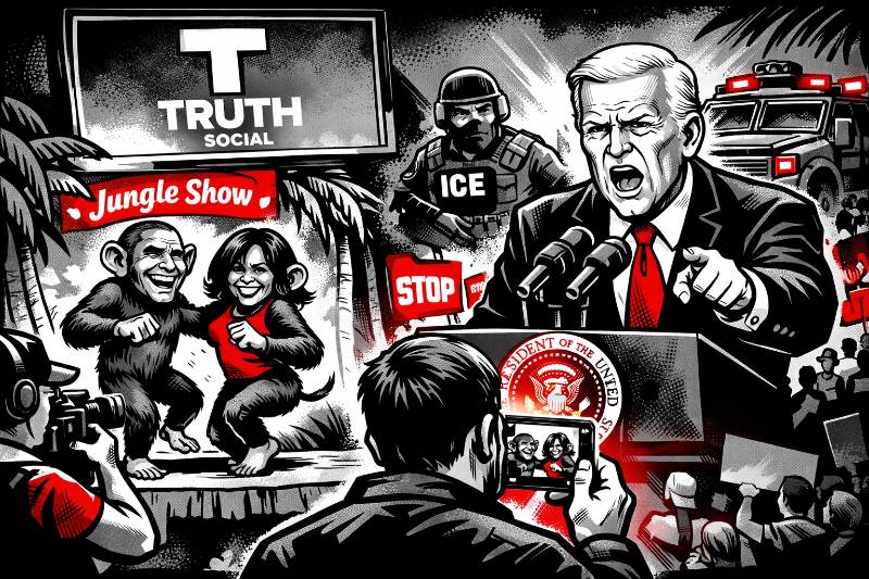 Tropen-Clip und Truppenwagen – Amerikas Politik zwischen Meme und Megafon