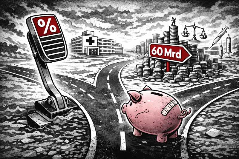Haushaltsloch mit Ausfahrtsschild: 60 Milliarden suchen Lösung
