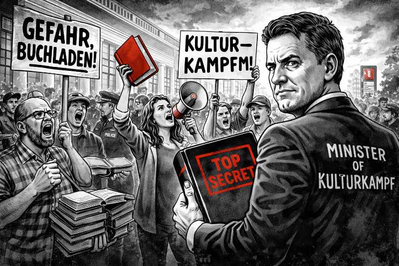 Achtung, Buchhandlung: Wenn zwischen Romanregal und Lyrikband plötzlich der Staat mitliest