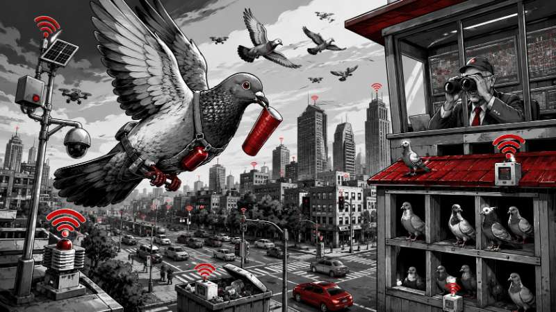 Grafik: Smart City ohne Internet – Tauben statt WLAN