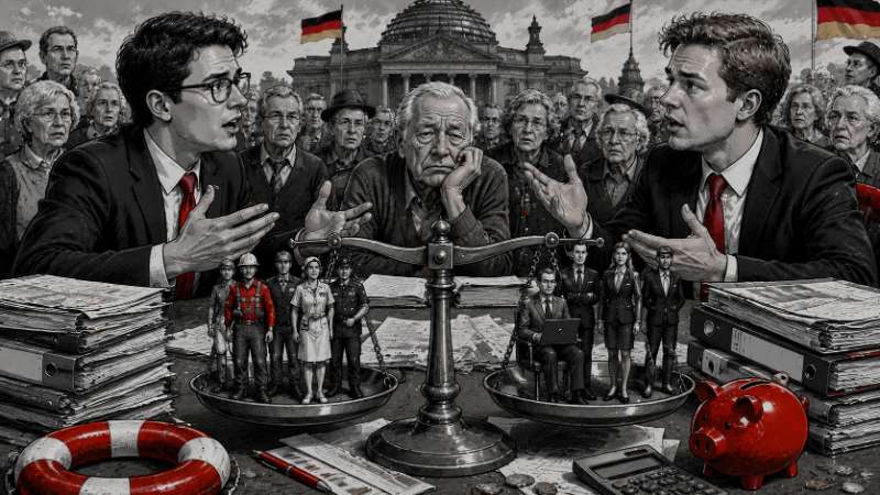 Grafik: Deutschlands ewiger Kampf um die Rente