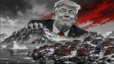 Trumpzilla gegen Grönland – Der Präsident aus dem Photoshop-Eis