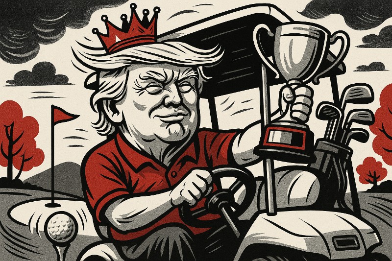 King of the Swing – Wie Donald Trump das Golf neu erfunden, sich selbst besiegt und dabei noch ein bisschen Weltpolitik erledigt hat