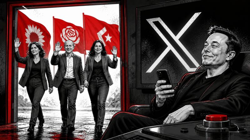 Grafik: SPD, Grüne und Linke verlassen X mit großem Auftritt
