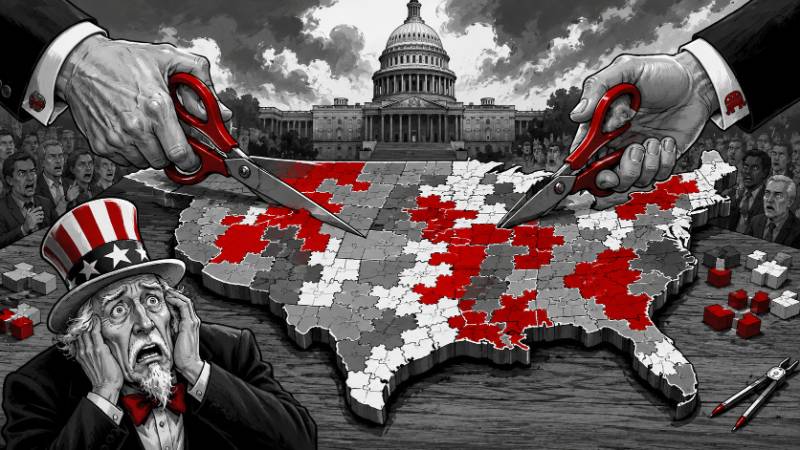 Grafik: Amerikas Wahlkreise im totalen Geometriekrieg