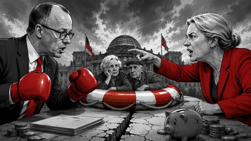 Grafik: Der große Rentenkrieg zwischen Merz und Schwesig