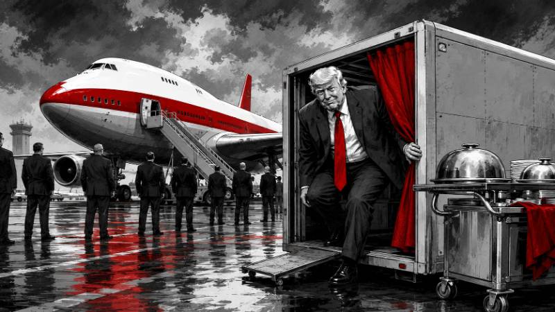 Grafik: Trump im Catering-Laster: Präsident auf Abwegen
