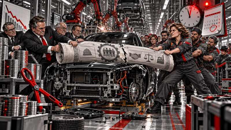 Grafik: Volkswagen kündigt den Tarifvertrag zum TÜV