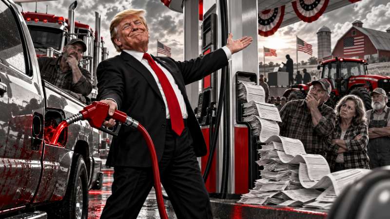 Grafik: Trump tankt rot: Amerikas Diesel-Wahlkampf