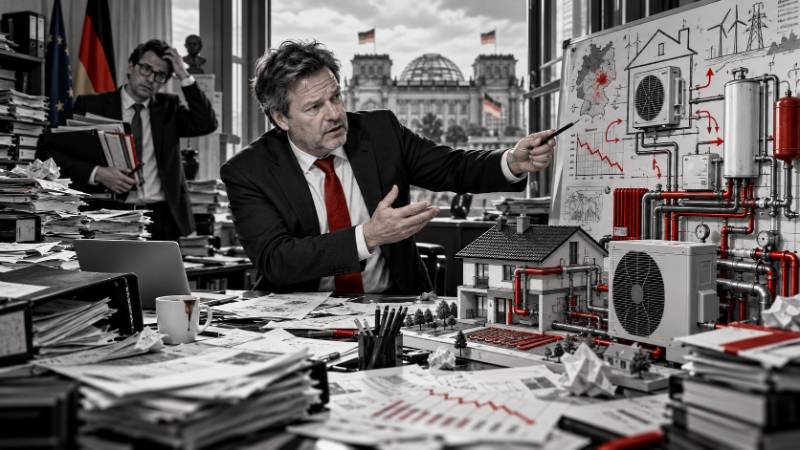 Grafik: Habeck - stets bemüht, Wirtschaft zu erklären