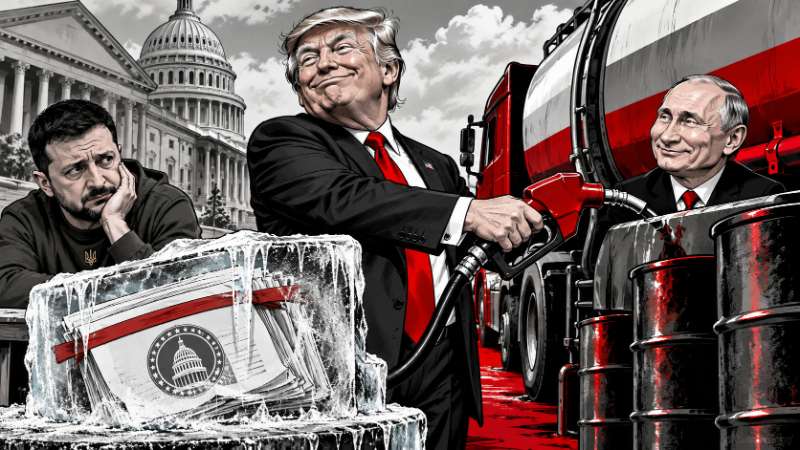 Grafik: Trump und die Sanktion mit eingebautem Rückwärtsgang