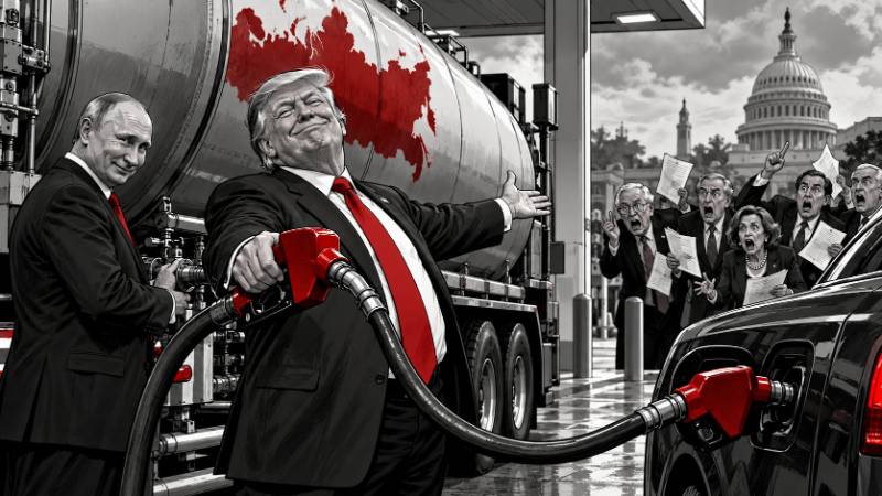 Grafik: Putins Diesel und Trumps politische Zapfsäule