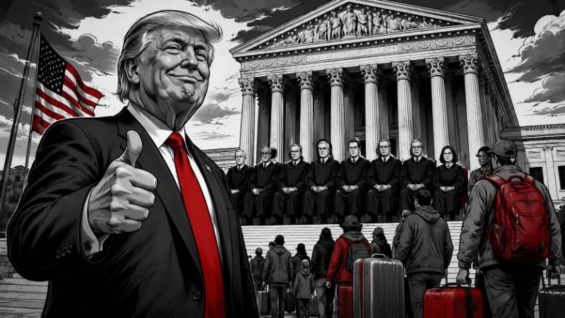 Grafik: Urteil, Koffer und endlose Debatten in den USA