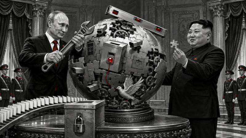 Grafik: Putin und Kim eröffnen den Demokratie-Baumarkt