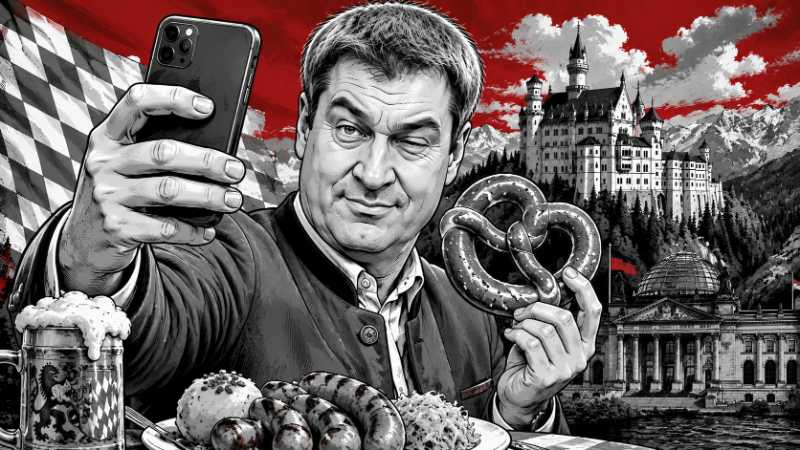Grafik: Markus Söder – Bayern, Bratwurst und Kanzlerträume
