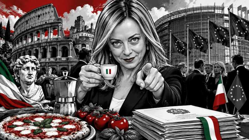 Grafik: Giorgia Meloni – Mamma Mia im Palazzo Chigi